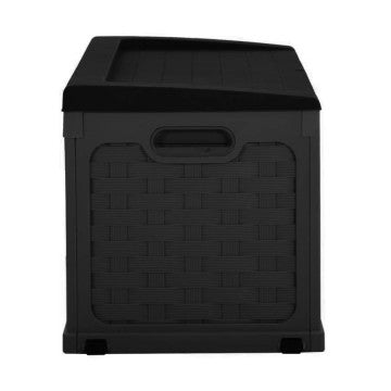 Cassapanca rattan style in plastica wicker marrone con seduta 200 kg