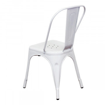Sedia struttura metallo seduta metallo bianca 35x45x85 cm peso 4 kg