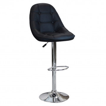 Sgabello regolabile in metallo e ecopelle, altezza 95-116 cm