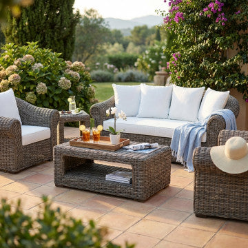 Salotto Karakol Rattan Marrone 204x81x100h cm