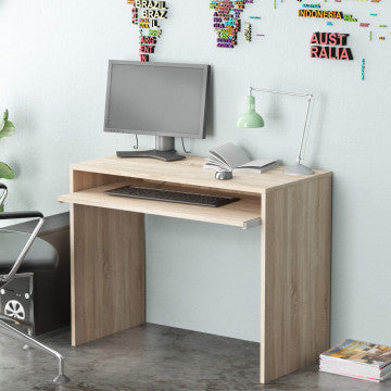 Porta PC in truciolare bilaminato quercia chiaro 90x45x74 cm