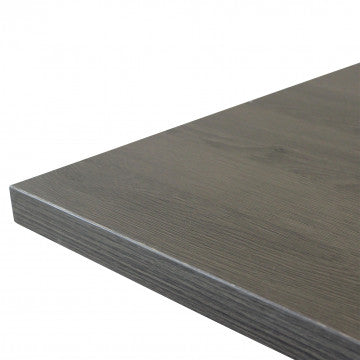 Tavolo allungabile piano melamina effetto legno antracite struttura metallo bianca