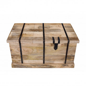 Tavolino in legno di mango con porta bottiglie, 100x60x50 cm