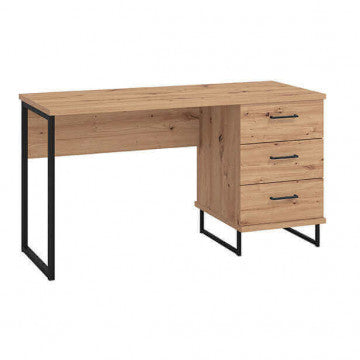 Scrivania computer 137,5x56x75 cm metallo truciolare bilaminato rovere