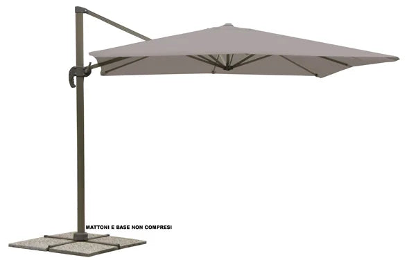 Deluxe 3x4 m Armschirm – Aluminiumstruktur, taubengrau