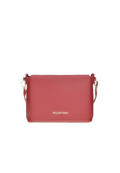 Valentino Bags Borsa A Spalla In Ecopelle Con Chiusura A Patta E Logo Frontale Tracolla In Tessuto 27x20x11 Cm