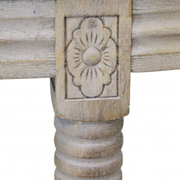 Panca in legno con rivestimento in tessuto beige 125x45x48 cm