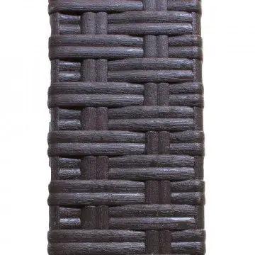 Dettaglio della trama in plastica stile wicker del Tavolo Rettangolare Houston marrone.