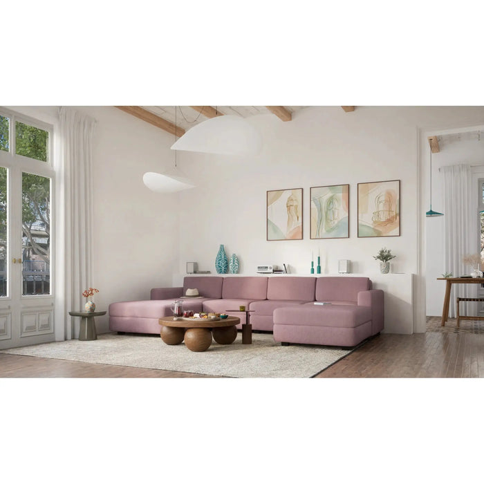 Divano Modulare GRACIA - Pouf Grande Rosa Antico