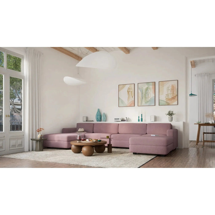 Divano Modulare GRACIA - Pouf Grande Rosa Antico