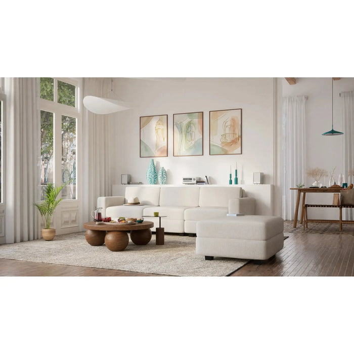 Divano Modulare GRACIA - Modulo Pouf Beige Crema