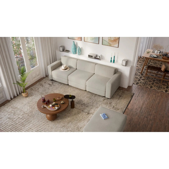 Divano Modulare GRACIA - Modulo Pouf Beige Grigio