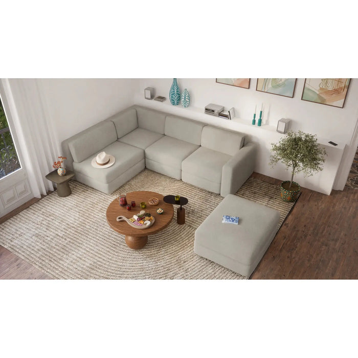 Divano Modulare GRACIA - Modulo Pouf Beige Grigio