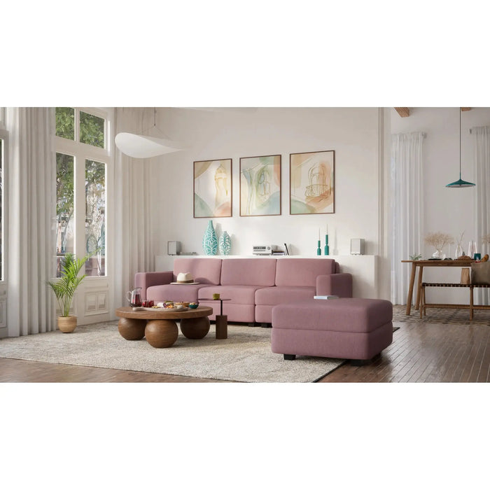 Divano Modulare GRACIA - Modulo Pouf Rosa Antico