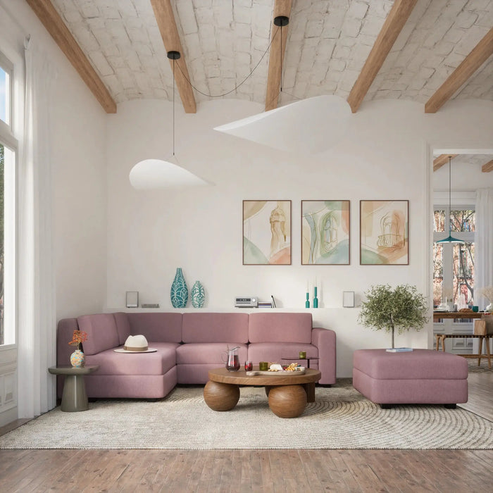 Divano Modulare GRACIA - Modulo Pouf Rosa Antico