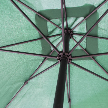 Ombrellone 3x3 m telo poliestere verde 250 gr palo girevole metallo