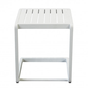 Tavolino quadrato in alluminio verniciato, 40x40 cm, altezza 45 cm
