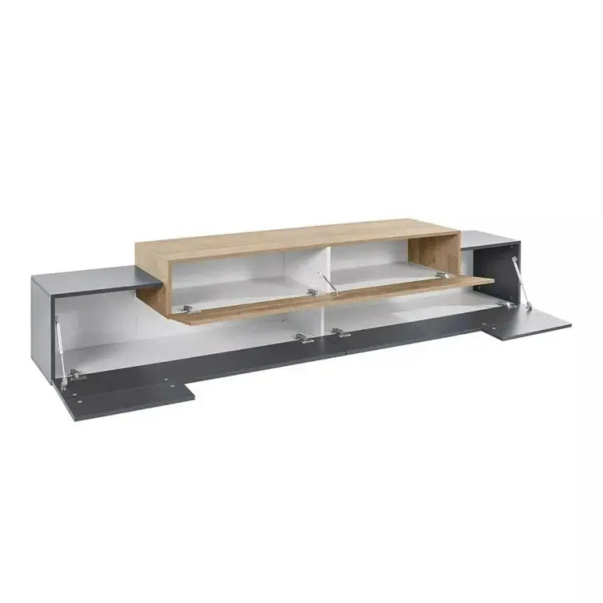 Porta TV Corona - 240 x 45 x 51,6 cm - Antracite/Quercia 356K Porta tv Italy Web forniture   