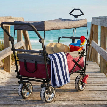 Carrello con tettuccio struttura acciaio tessuto oxford ruote 20,5 cm