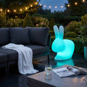 Coniglietto luminoso grande in polietilene, 39x68x79 cm, ricaricabile USB