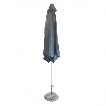 Ombrellone telo poliestere 160gr grigio palo metallo Ø38 diametro 3m