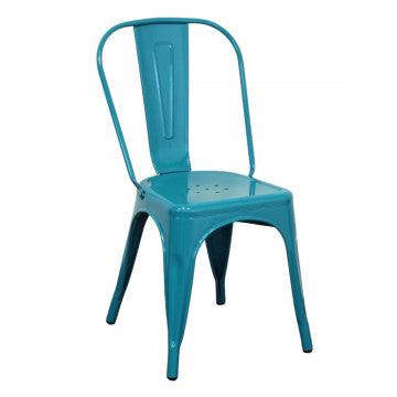 Sedia struttura metallo seduta metallo 35x45x85 cm verde petrolio