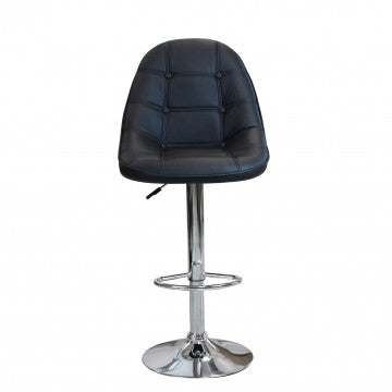Sgabello regolabile in metallo e ecopelle, altezza 95-116 cm