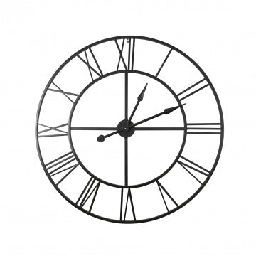 Orologio da parete metallo verniciato nero, 80x80 cm, quadrato