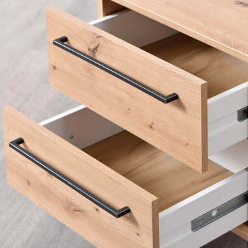 Comodino rovere artigiano 45,5x35x54 cm in truciolare bilaminato