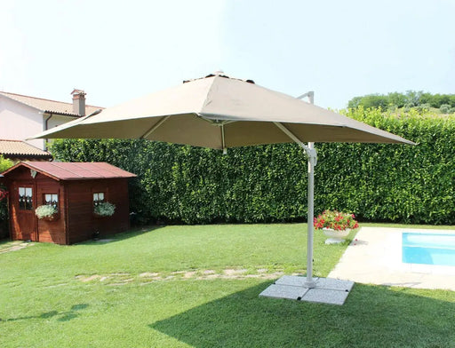 Ombrellone da giardino Tortora e struttura in alluminio 3x4 Ombrelloni e parasole Hobby Shop Solution   