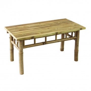 Tavolino in bamboo massello 90x45x45cm colore marrone naturale
