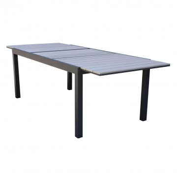 Pental Table 180/240 x 100 - Table d'extérieur extensible avec structure en aluminium et plateau en polywood