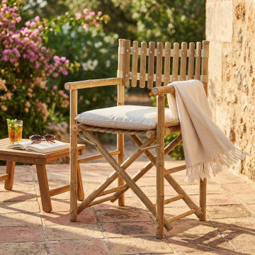 Regista in bamboo marrone 60x44x88 cm struttura in legno