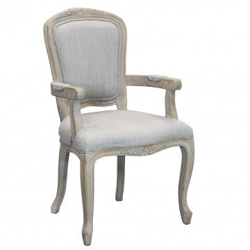 Poltrona in tessuto grigio con struttura in legno, 57x57x90 cm