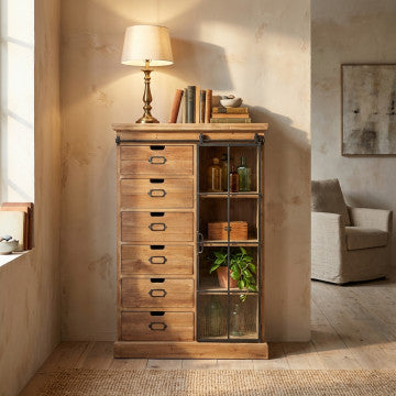 Mobile con struttura in metallo e legno, dimensioni 82x39,5x123 cm