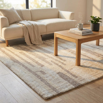 Tappeto in lana e cotone 160x230 cm, spessore 1 cm, peso 12,1 kg