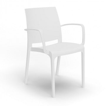 Poltrona struttura monoblocco polipropilene fibra vetro 56x56x80cm