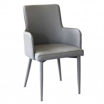 Poltrona in ecopelle grigio chiaro, dimensioni 56x54x89 cm, peso 8,3 kg