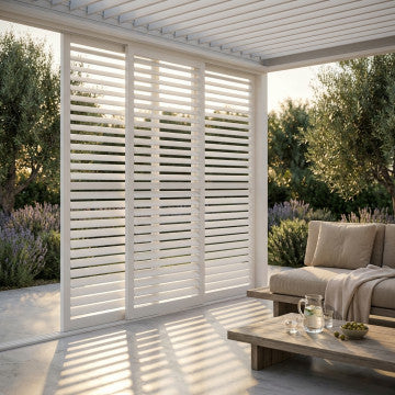 Laterale scorrevole con lamelle orientabili in alluminio 270x238 cm