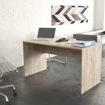 Scrivania in truciolare bilaminato rovere grigio 138,5x68x75 cm