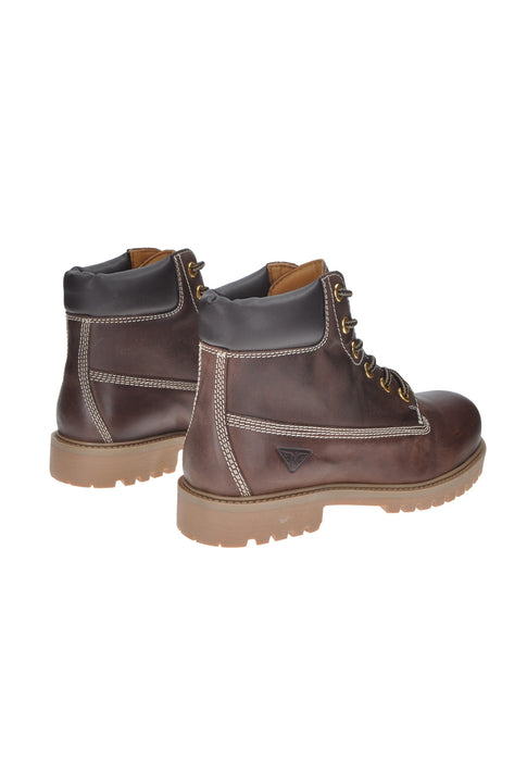Boot Roccia 7432 Mid In Pelle Con Chiusura A Laccio Profilo Superiore In Pelle Sottopiede Imbottito Fondo In Gomma