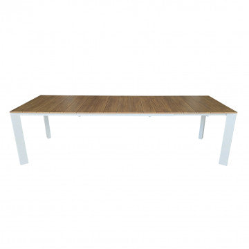 Tavolo allungabile struttura alluminio verniciato piano doghe effetto legno