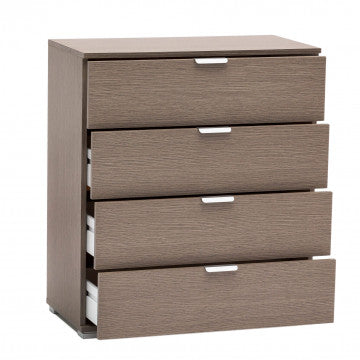 Mobiletto 4 cassetti rovere grigio truciolare bilaminato 75x38x85cm