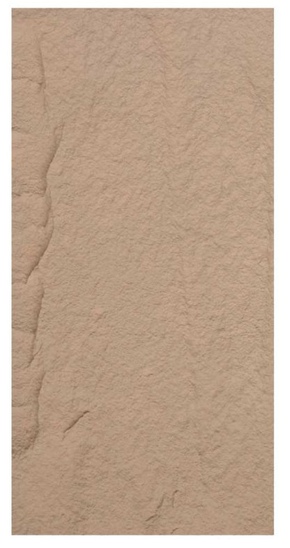 Pannello murale effetto pietra beige con superficie ruvida e crepe visibili, ideale per rivestimenti interni in stile naturale, dimensioni 120x60x3 cm.
