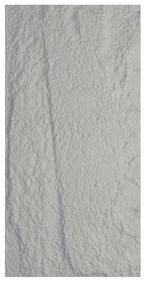 Pannello murale effetto pietra bianca con superficie ruvida e venature, adatto a ambienti eleganti e contemporanei, dimensioni 120x60x3 cm.