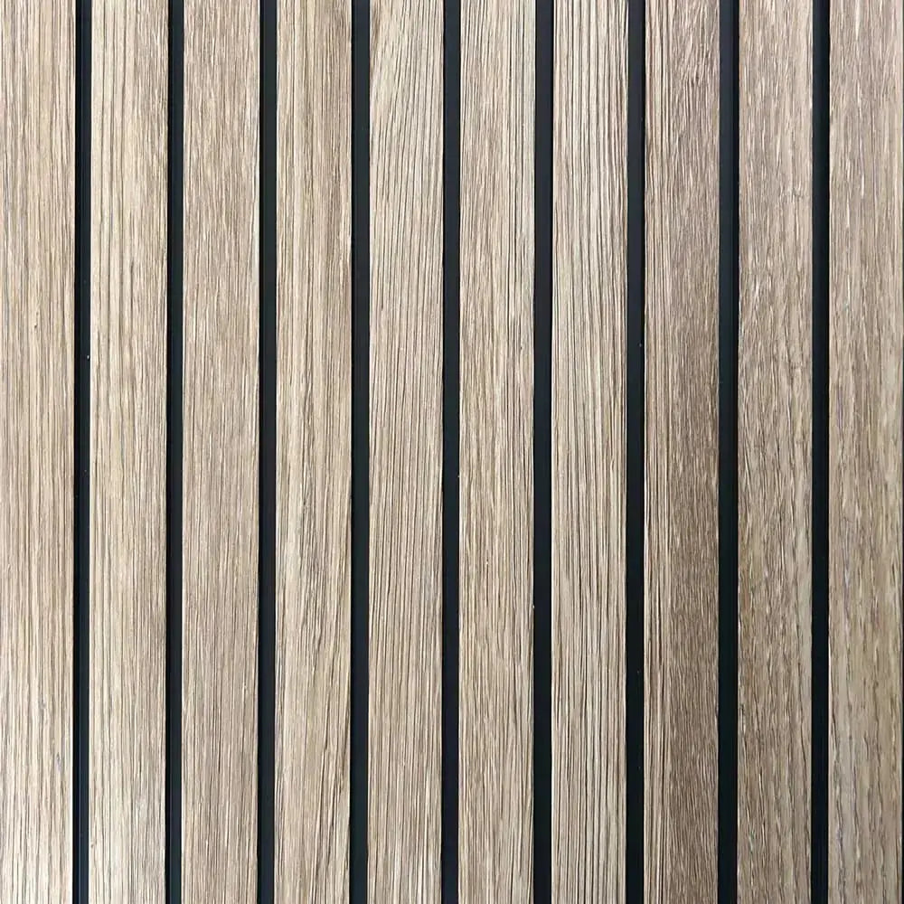 Pannello murale in PVC effetto legno 3D con doghe verticali in tonalità beige, design moderno e facile installazione, SKU: PANMU-44037