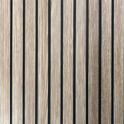 Pannello murale in PVC effetto legno 3D con doghe verticali in tonalità beige, design moderno e facile installazione, SKU: PANMU-44037