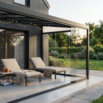 Laterale in vetro per veranda addossata 270x218 cm colore grigio scuro