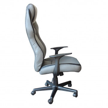 Poltrona gaming in poliuretano grigio chiaro regolabile in altezza