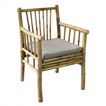 Poltrona in bamboo grigio chiaro, 57x57x82 cm, peso 9 kg